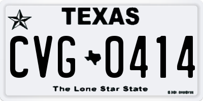TX license plate CVG0414