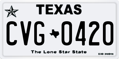 TX license plate CVG0420