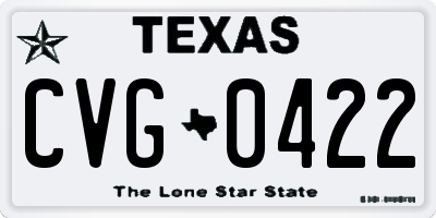 TX license plate CVG0422