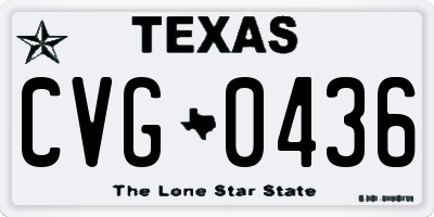 TX license plate CVG0436