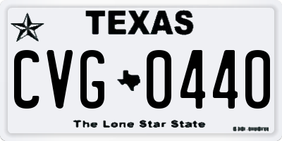TX license plate CVG0440