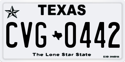 TX license plate CVG0442