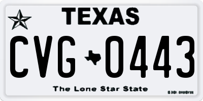 TX license plate CVG0443