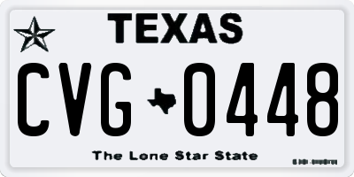 TX license plate CVG0448