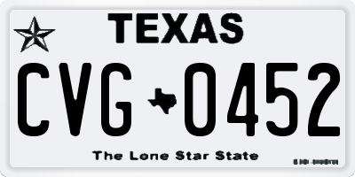 TX license plate CVG0452