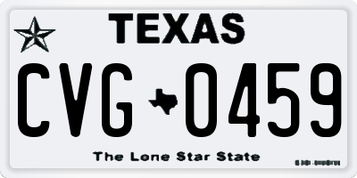 TX license plate CVG0459