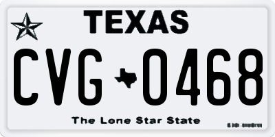 TX license plate CVG0468