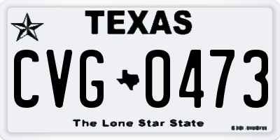 TX license plate CVG0473