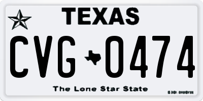TX license plate CVG0474