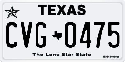TX license plate CVG0475