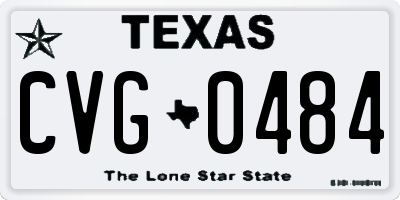 TX license plate CVG0484