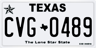 TX license plate CVG0489