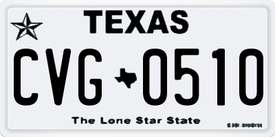 TX license plate CVG0510