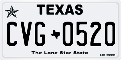 TX license plate CVG0520