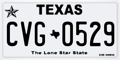 TX license plate CVG0529
