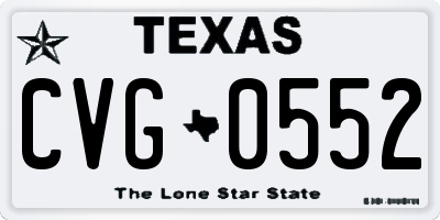 TX license plate CVG0552