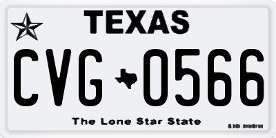 TX license plate CVG0566