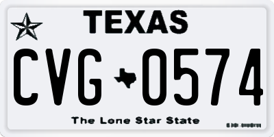 TX license plate CVG0574
