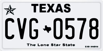 TX license plate CVG0578