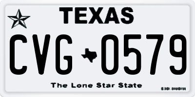 TX license plate CVG0579