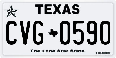 TX license plate CVG0590