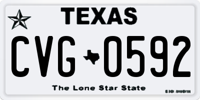 TX license plate CVG0592