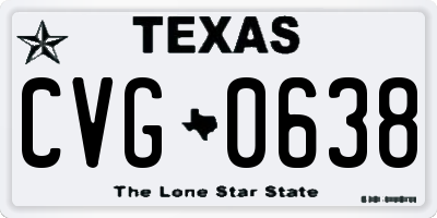 TX license plate CVG0638
