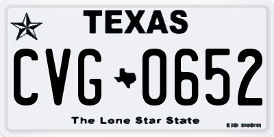 TX license plate CVG0652