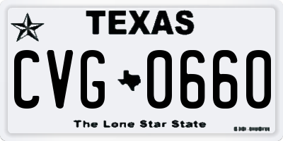 TX license plate CVG0660