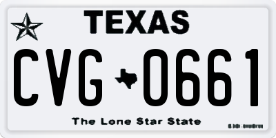 TX license plate CVG0661