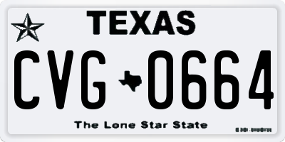 TX license plate CVG0664