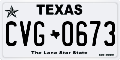 TX license plate CVG0673