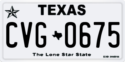 TX license plate CVG0675
