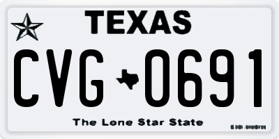 TX license plate CVG0691
