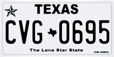 TX license plate CVG0695