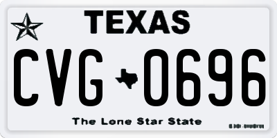 TX license plate CVG0696