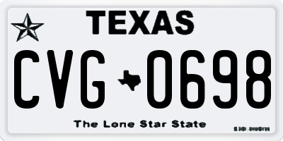 TX license plate CVG0698
