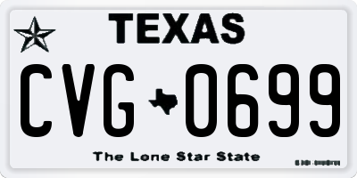 TX license plate CVG0699
