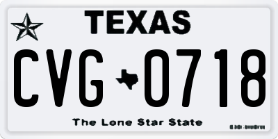 TX license plate CVG0718