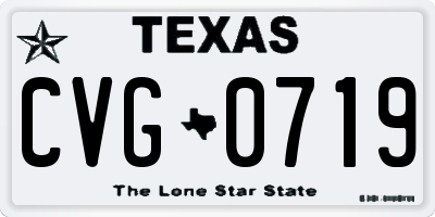 TX license plate CVG0719