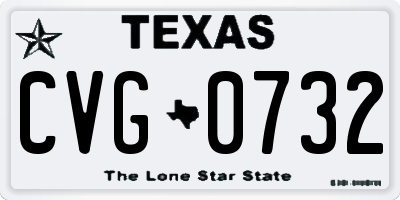 TX license plate CVG0732