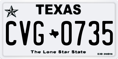 TX license plate CVG0735