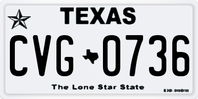 TX license plate CVG0736
