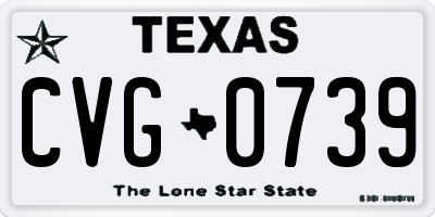 TX license plate CVG0739