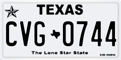 TX license plate CVG0744