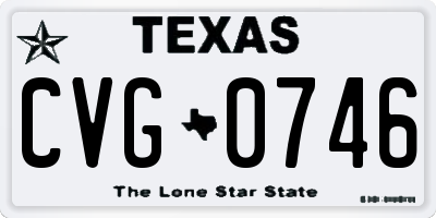 TX license plate CVG0746