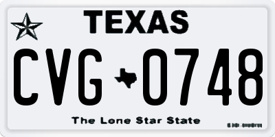 TX license plate CVG0748