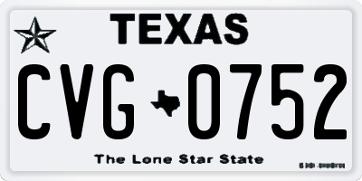 TX license plate CVG0752