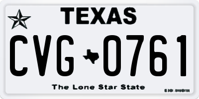 TX license plate CVG0761