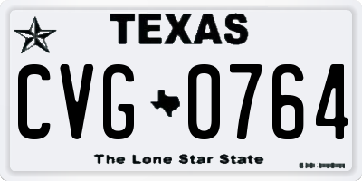 TX license plate CVG0764